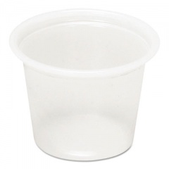 Pactiv Evergreen Plastic Portion Cup, 1 oz, Translucent, 200/Sleeve, 25 Sleeves/Carton (YS100)