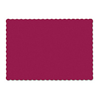 Hoffmaster Solid Color Scalloped Edge Placemats, 9.5 x 13.5, Burgundy, 1,000/Carton (HFM310524)
