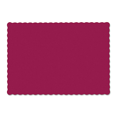 Hoffmaster Solid Color Scalloped Edge Placemats, 9.5 x 13.5, Burgundy, 1,000/Carton (HFM310524)
