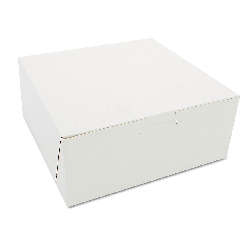 SCT White One-Piece Non-Window Bakery Boxes, 7 x 7 x 3, White, Paper, 250/Carton (SCH0917)