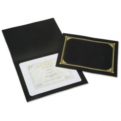 AbilityOne 7510015195770 SKILCRAFT Gold Foil Document Cover, 12.5 x 9.75, Black, 5/Pack
