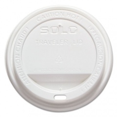 Solo Traveler Cappuccino Style Dome Lid, Polystyrene, Fits 10 oz to 24 oz Hot Cups, White, 100/Pack, 10 Packs/Carton (TLP316)