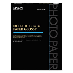 Epson Professional Media Metallic Gloss Photo Paper, 10.5 mil, 8.5 x 11, White, 25/Pack (EPSS045589)