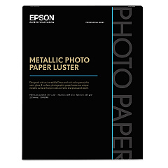 Epson Professional Media Metallic Gloss Photo Paper, 10.5 mil, 17 x 22, White, 25/Pack (S045591)