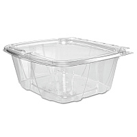 Dart ClearPac SafeSeal rPET Tamper-Resistant Container, ProPlanet Seal, Flat Lid, 32oz, 6.4 x 2.6 x 7.1, Clear, 100/Bag, 2 Bags/CT (DCCCH32DEF)