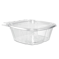 Dart ClearPac SafeSeal Tamper-Resistant/Evident Containers, Flat Lid, 12 oz, 4.9 x 2 x 5.5, Clear, Plastic, 100/Bag, 2 Bags/Carton (DCCCH12DEF)