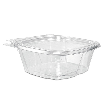 Dart ClearPac SafeSeal Tamper-Resistant/Evident Containers, Flat Lid, 12 oz, 4.9 x 2 x 5.5, Clear, Plastic, 100/Bag, 2 Bags/Carton (DCCCH12DEF)