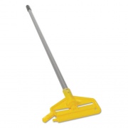 Rubbermaid Commercial Invader Aluminum Side-Gate Wet-Mop Handle, 1" dia x 60", Gray/Yellow (H136)