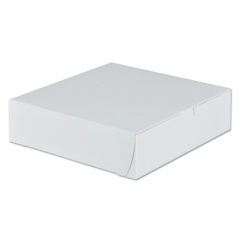 SCT White One-Piece Non-Window Bakery Boxes, 9 x 9 x 2.5, White, Paper, 250/Carton (0953)