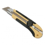 AbilityOne 5110016215259 SKILCRAFT Heavy-Duty Utility Knife, Cushion Grip, Snap-Off Blade, 25 mm, 7" Plastic Handle, Yellow/Black