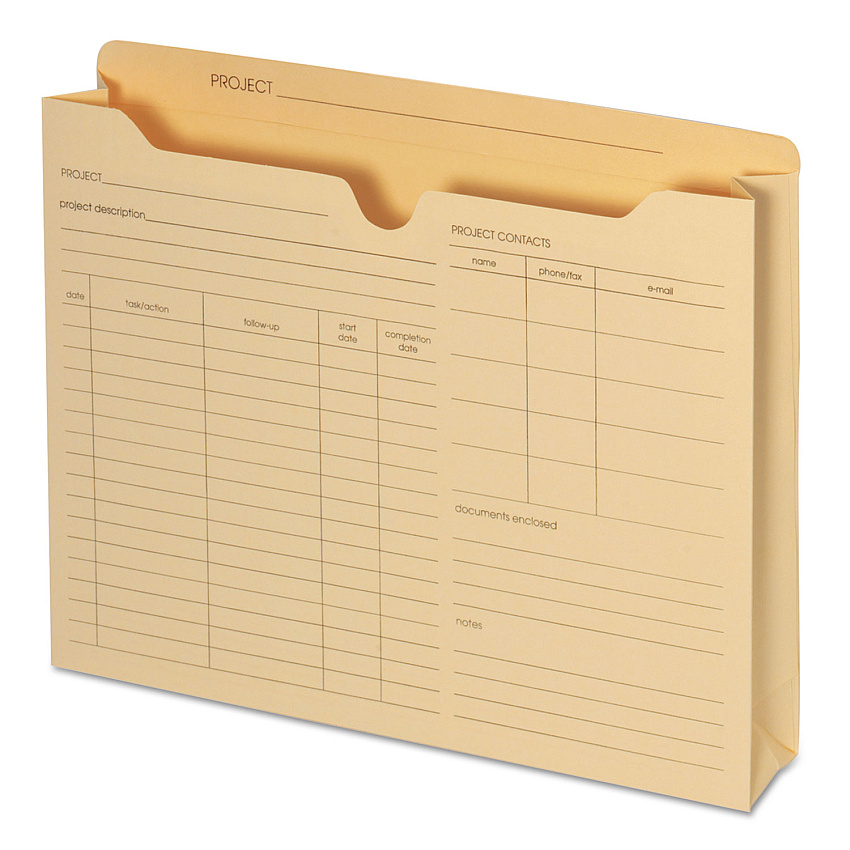 Pendaflex Preprinted Project Jackets, Straight Tab, Letter Size, Manila, 50/Box (PFXB3143P)