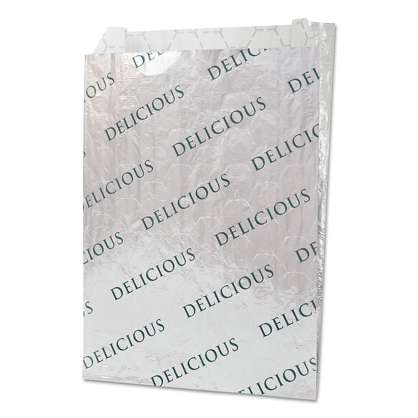 Bagcraft Foil/Paper/Honeycomb Insulated Bag, Delicious Labeling, 8" x 2" x 6", White, 1,000/Carton (BGC300519)