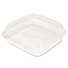 Pactiv Evergreen ClearView SmartLock Hinged Lid Container, 9.22 x 8.88 x 2.91, Clear, Plastic, 200/Carton (PCTYCI81110)