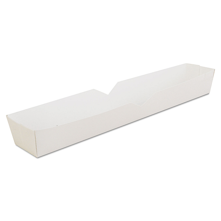 SCT Footlong Hot Dog Tray, 10.25 x 1.5 x 1.25, White, Paper, 500/Carton (SCH0711)