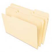 Universal Deluxe Heavyweight File Folders, 1/3-Cut Tabs: Assorted, Letter Size, 0.75" Expansion, Manila, 50/Pack (16413)