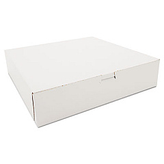 SCT White One-Piece Non-Window Bakery Boxes, 12 x 12 x 2.75, White, Paper, 100/Carton (SCH0984)