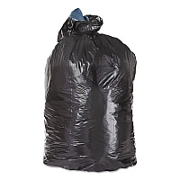 Trinity Plastics Low-Density Can Liners, 45 gal, 1.25 mil, 23" x 46", Black, Flat Pack, 100/Carton (TRNML4046H)