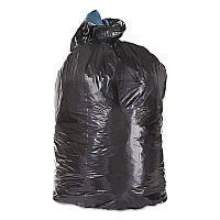 Trinity Plastics Low-Density Can Liners, 56 gal, 1.25 mil, 43" x 47", Black, Flat Pack, 100/Carton (TRNML4347H)