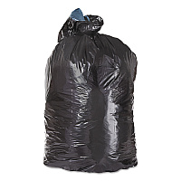 Trinity Plastics Low-Density Can Liners, 10 gal, 1 mil, 24" x 23", Black, Flat Pack, 500/Carton (TRNML2423)