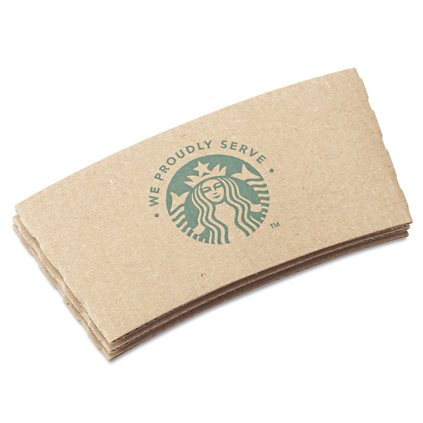 Starbucks Cup Sleeves, Fits 12, 16, 20 oz Hot Cups, Kraft, 1,380/Carton (SBK11020575)