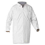 KleenGuard A40 Liquid and Particle Protection Lab Coats with Pocket, Large, White, 30/Carton (KCC44453)