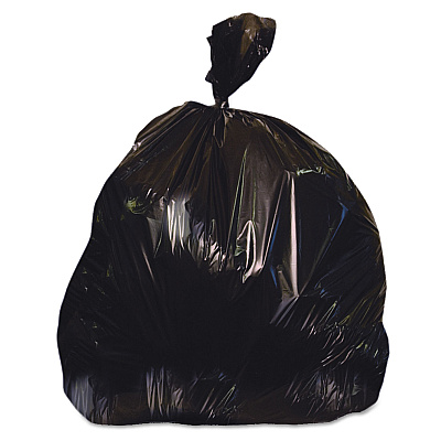 Heritage Linear Low-Density Can Liners, 60 gal, 1.25 mil, 38" x 58", Black, 100/Carton (HERH7658SK)