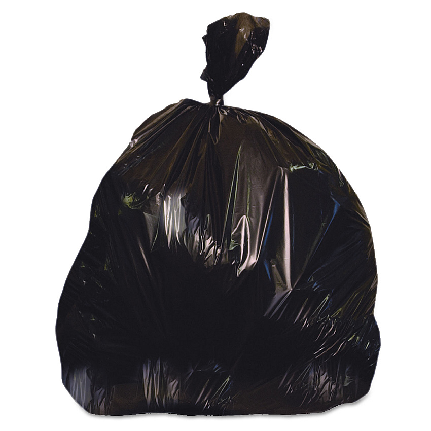 Heritage Linear Low-Density Can Liners, 60 gal, 1.25 mil, 38" x 58", Black, 100/Carton (HERH7658SK)