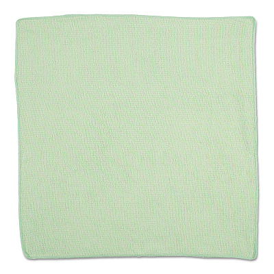 Rubbermaid Commercial Microfiber Cleaning Cloths, 16 x 16, Green, 24/Pack (RCP1820582)