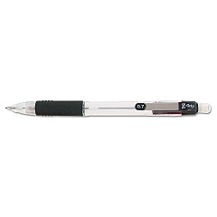 Zebra Z-Grip Mechanical Pencil, 0.7 mm, HB (#2), Black Lead, Clear/Black Barrel, 24/Pack (ZEB15241)