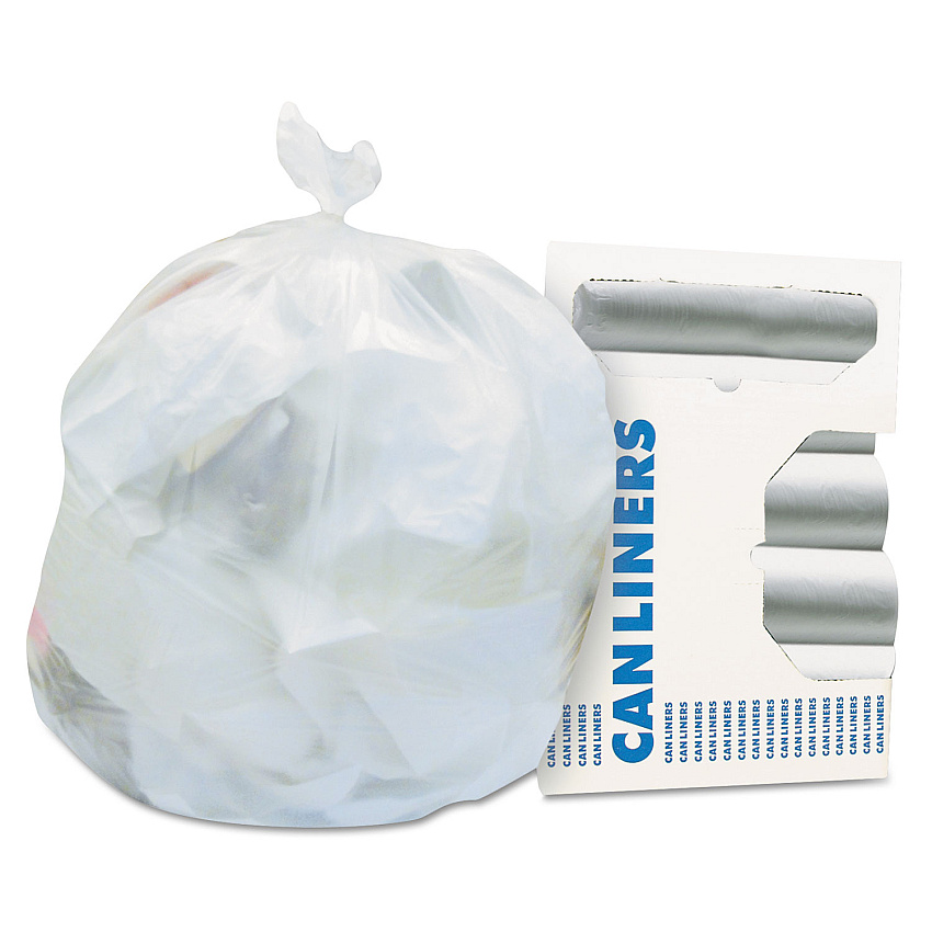 Heritage High-Density Waste Can Liners, 33 gal, 16 mic, 33" x 40", Natural, 25 Bags/Roll, 10 Rolls/Carton (HERZ6640VNR01)