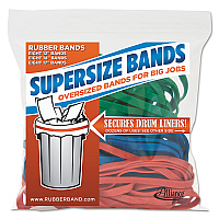 Alliance Rubber Rubber Rubber SuperSize Bands, 0.25" Wide, Assorted Lengths (12", 14" and 17"), 4,060 psi Max Elasticity, Assorted Colors, 24/Pack (ALL08997)