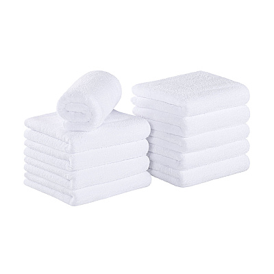 Bck2u Coral Fleece Salon Towel 16x27 White, Pack Of 10 (PNP915117WH)