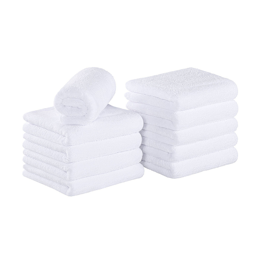 Bck2u Coral Fleece Salon Towel 16x27 White, Pack Of 10 (PNP915117WH)