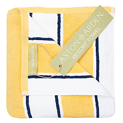 Aston & Arden Pinstripe Beach Towel 35x70 Yellow/navy, Case Of 8 (BT-PINSTR-25YN-CS)