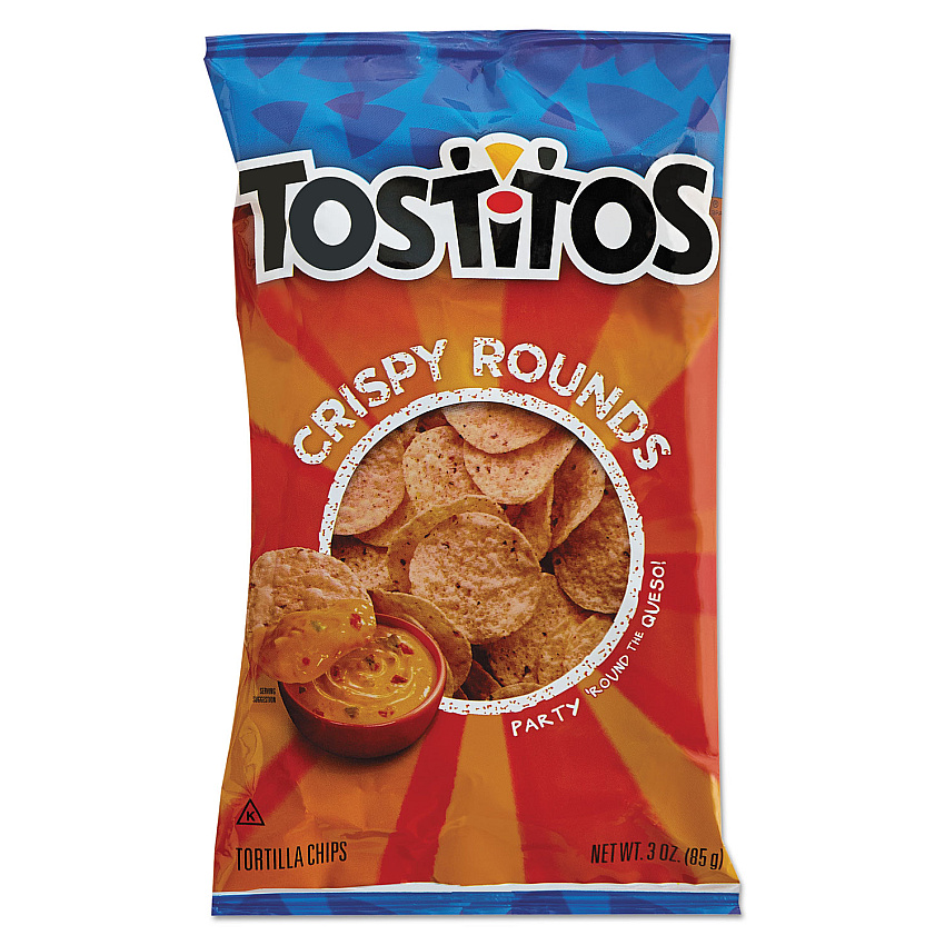 Tostitos Tortilla Chips Crispy Rounds, 3 oz Bag, 28/Carton (LAY20871)