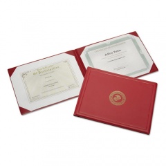 AbilityOne 7510010561927 SKILCRAFT Award Certificate Binder, 8.5 x 11, Marine Corps Seal, Red/Gold
