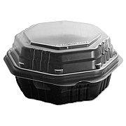 Dart Octaview Hinged-Lid Hf Containers, Black/clear, 6.3 X 1.2 X 1.2, 200/carton (SCC806012PP94)