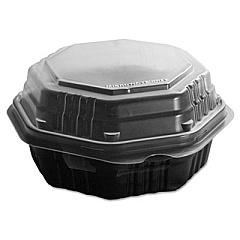 Dart Octaview Hinged-Lid Hf Containers, Black/clear, 6.3 X 1.2 X 1.2, 200/carton (SCC806012PP94)