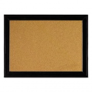 Quartet Cork Bulletin Board with Black Frame, 17 x 11, Natural Surface (79279)