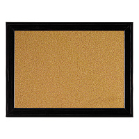 Quartet Cork Bulletin Board with Black Frame, 17 x 11, Tan Surface (QRT79279)