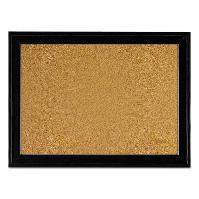 Quartet Cork Bulletin Board with Black Frame, 17 x 11, Tan Surface (QRT79279)