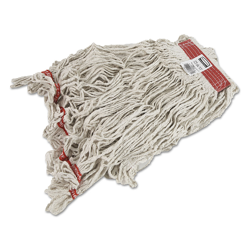 Rubbermaid Commercial Swinger Loop Wet Mop Heads, Cotton/Synthetic, White, Large, 6/Carton (RCPC113WHI)