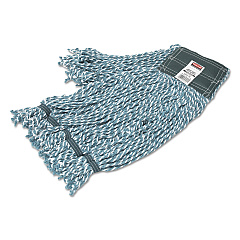 Rubbermaid Commercial Web Foot String Mop Heads, Microfiber, Green, Medium, 5-in. Green Headband, 6/CT (RCPA85206GRE)