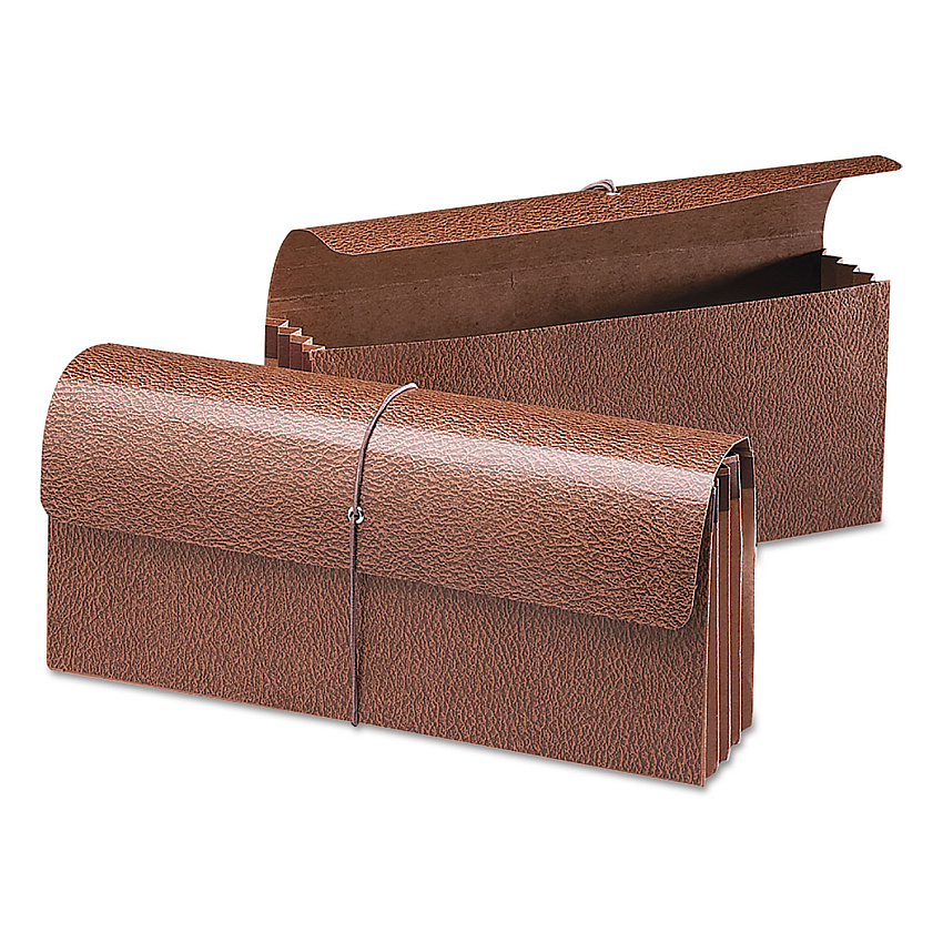 Smead Classic Expanding Wallets, 3.5" Expansion, 1 Section, Elastic Cord Closure, Check Size, Redrope (SMD71350)