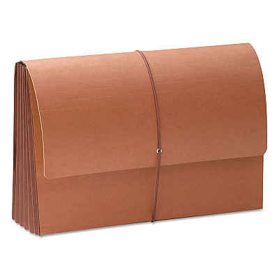 Smead TUFF Expanding Wallets, 5.25" Expansion, 1 Section, Elastic Cord Closure, Legal Size, Redrope (SMD71166)