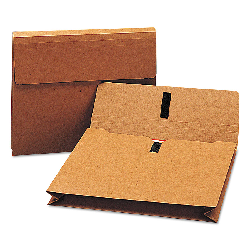 Smead Expanding Wallet with Hook and Loop Closure, 2" Expansion, 1 Section, Hook/Loop Closure, Letter Size, Redrope (SMD77142)