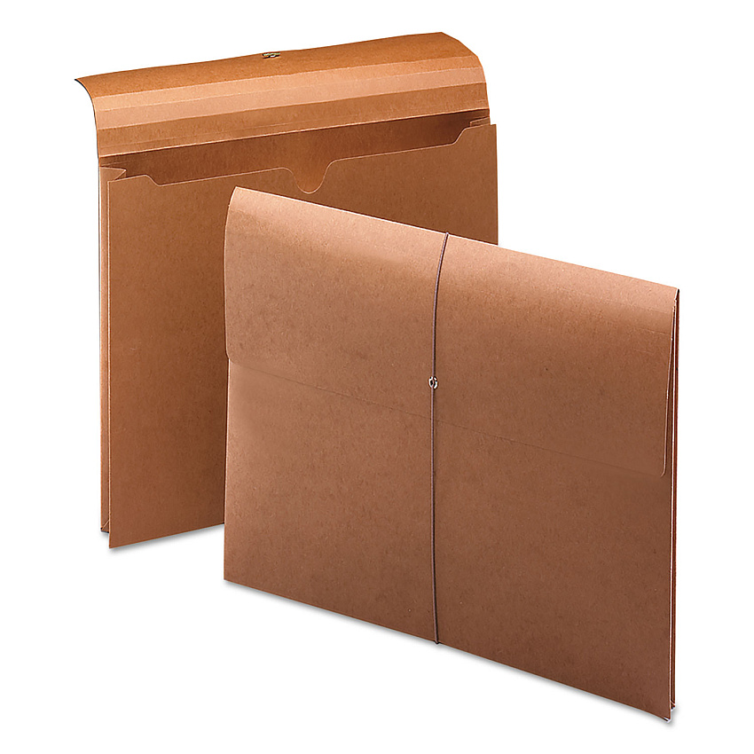 Smead Expanding Wallet with Elastic Cord, 2" Expansion, 1 Section, Elastic Cord Closure, Letter Size, Redrope (SMD77243)