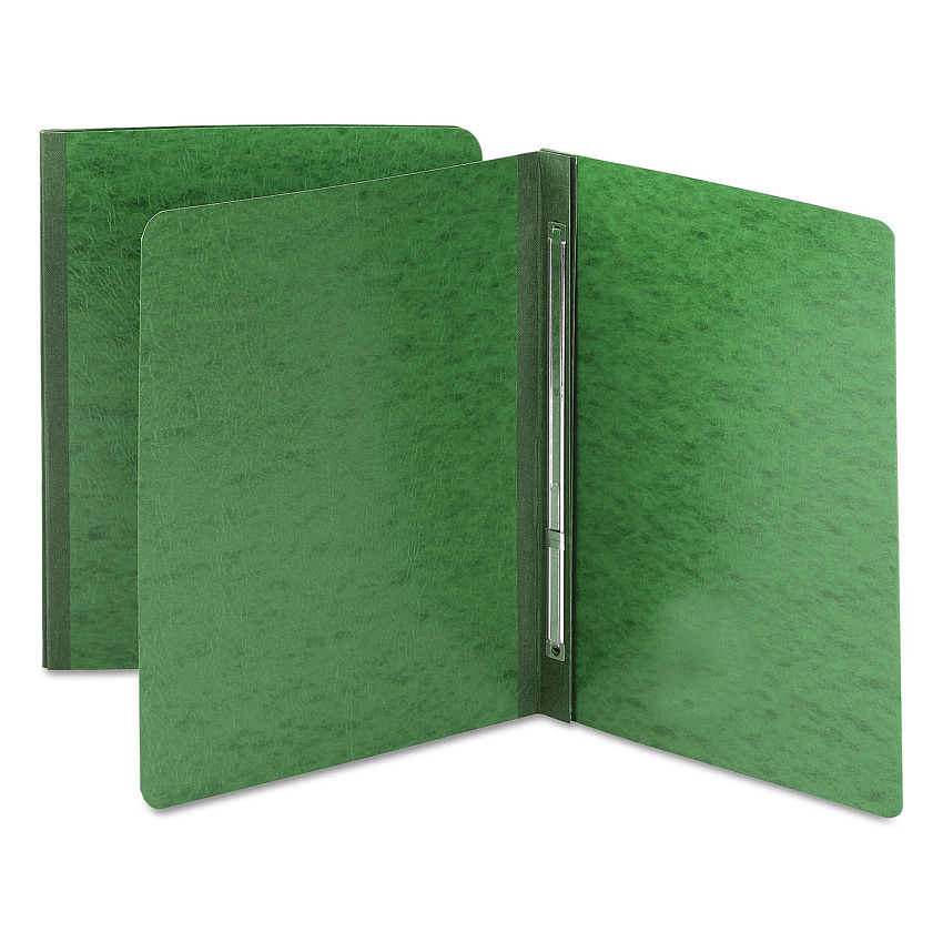 Smead Prong Fastener Premium Pressboard Report Cover, Two-Piece Prong Fastener, 3" Capacity, 8.5 x 11, Green/Green (SMD81452)