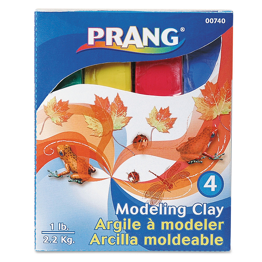 Prang Modeling Clay Assortment, 0.25 lb Each, Blue, Green, Red, Yellow, 1 lb (DIX007400001)