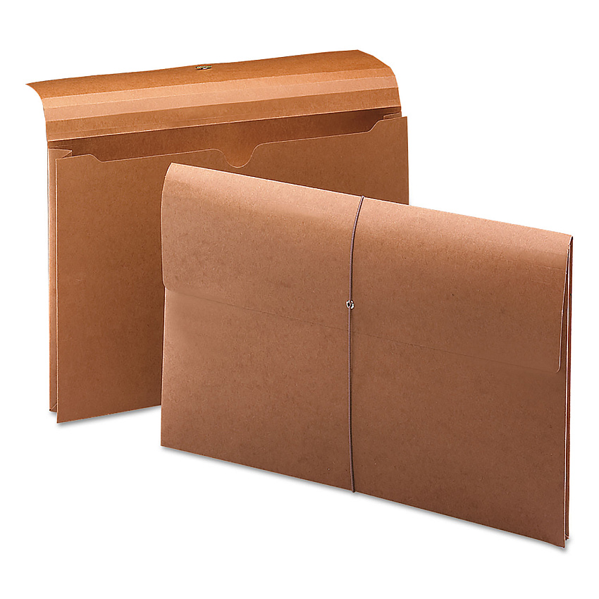 Smead Expanding Wallet with Elastic Cord, 2" Expansion, 1 Section, Elastic Cord Closure, Legal Size, Redrope (SMD77245)